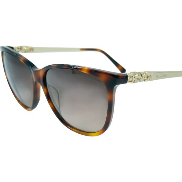 Swarovski SK0225 Womens Plastic Sunglass 52F Dark Havana 56-13 Dk Brown Gradient - Picture 2 of 5